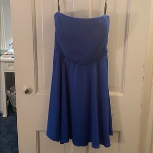 blue strapless dress